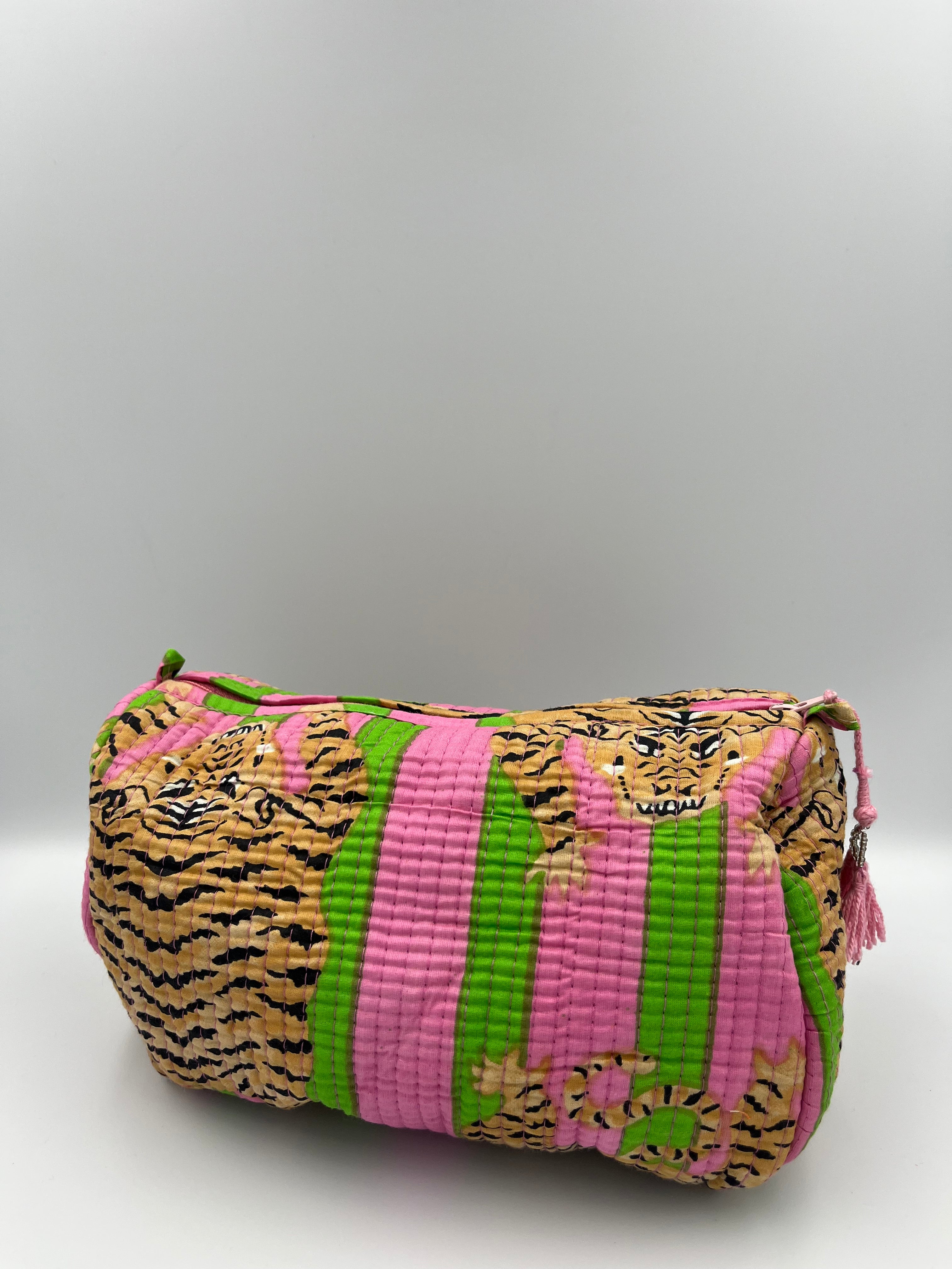 Toilettas – roze-groen – maat L