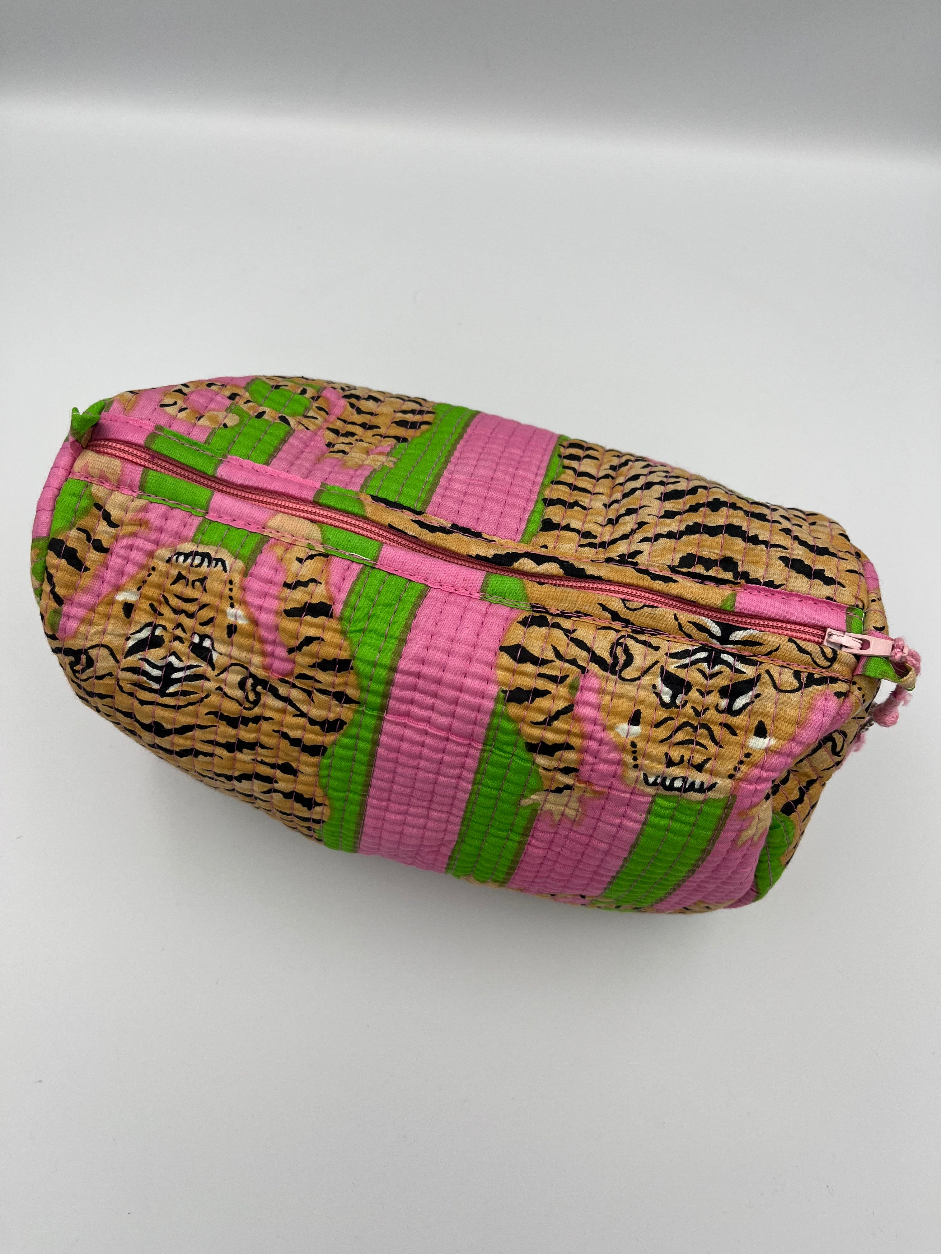 Toilettas – roze-groen – maat L