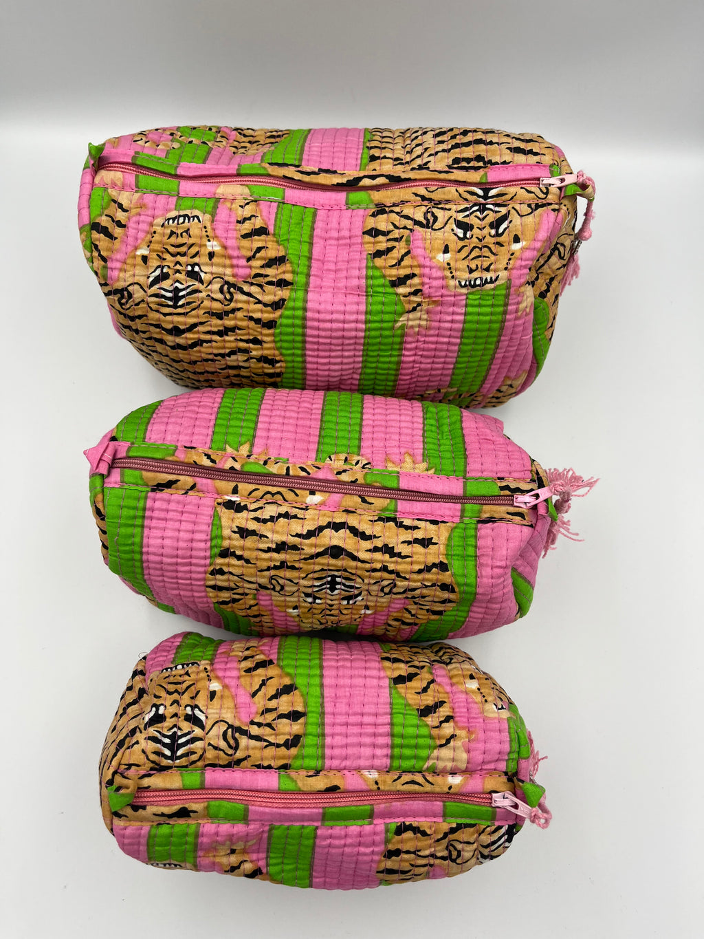 Toilettas – roze-groen – maat S