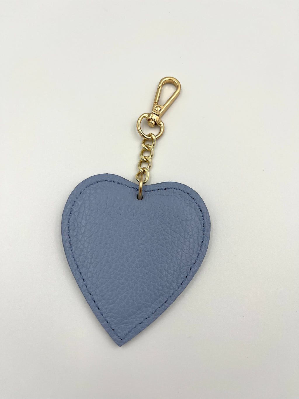 Hart Keychain – lichtblauw – 100% echt leer