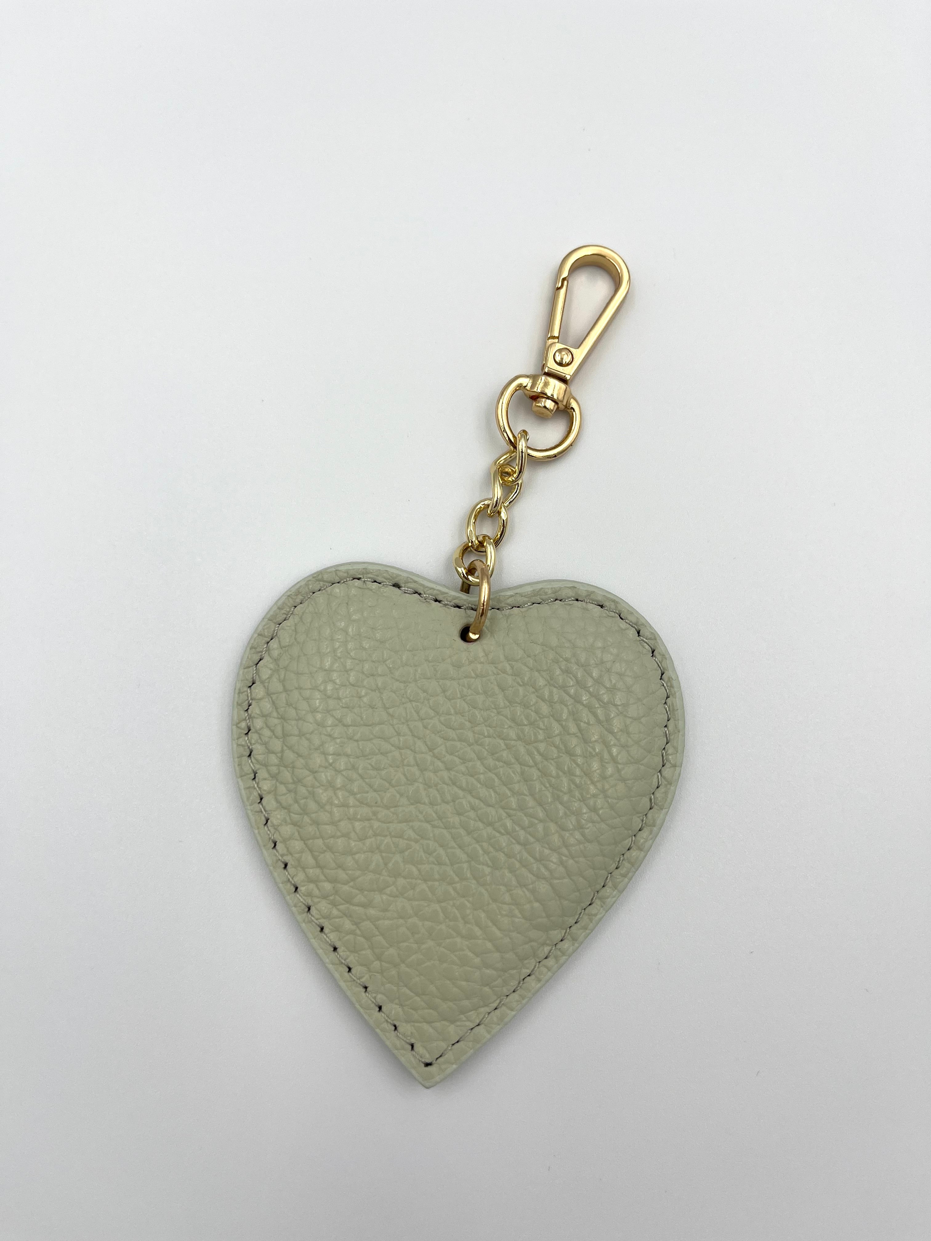 Hart Keychain – mintgroen – 100% echt leer