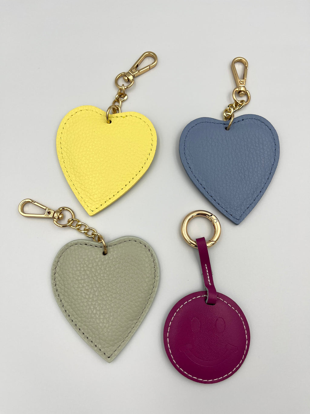 Hart Keychain – geel – 100% echt leer