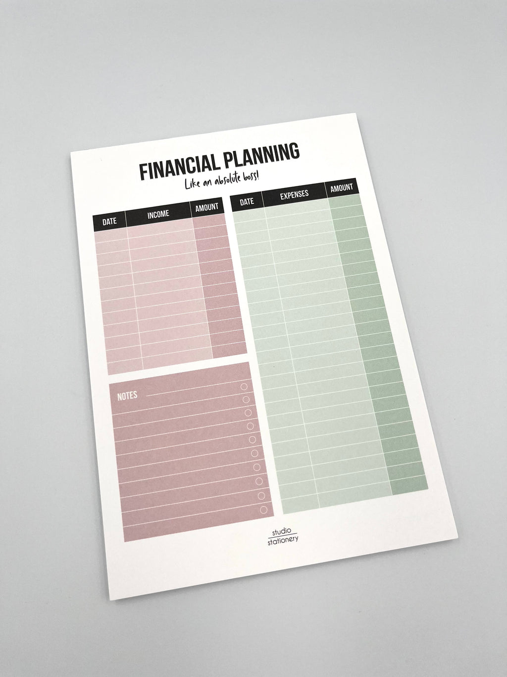 Financial Planning- Notitieblok