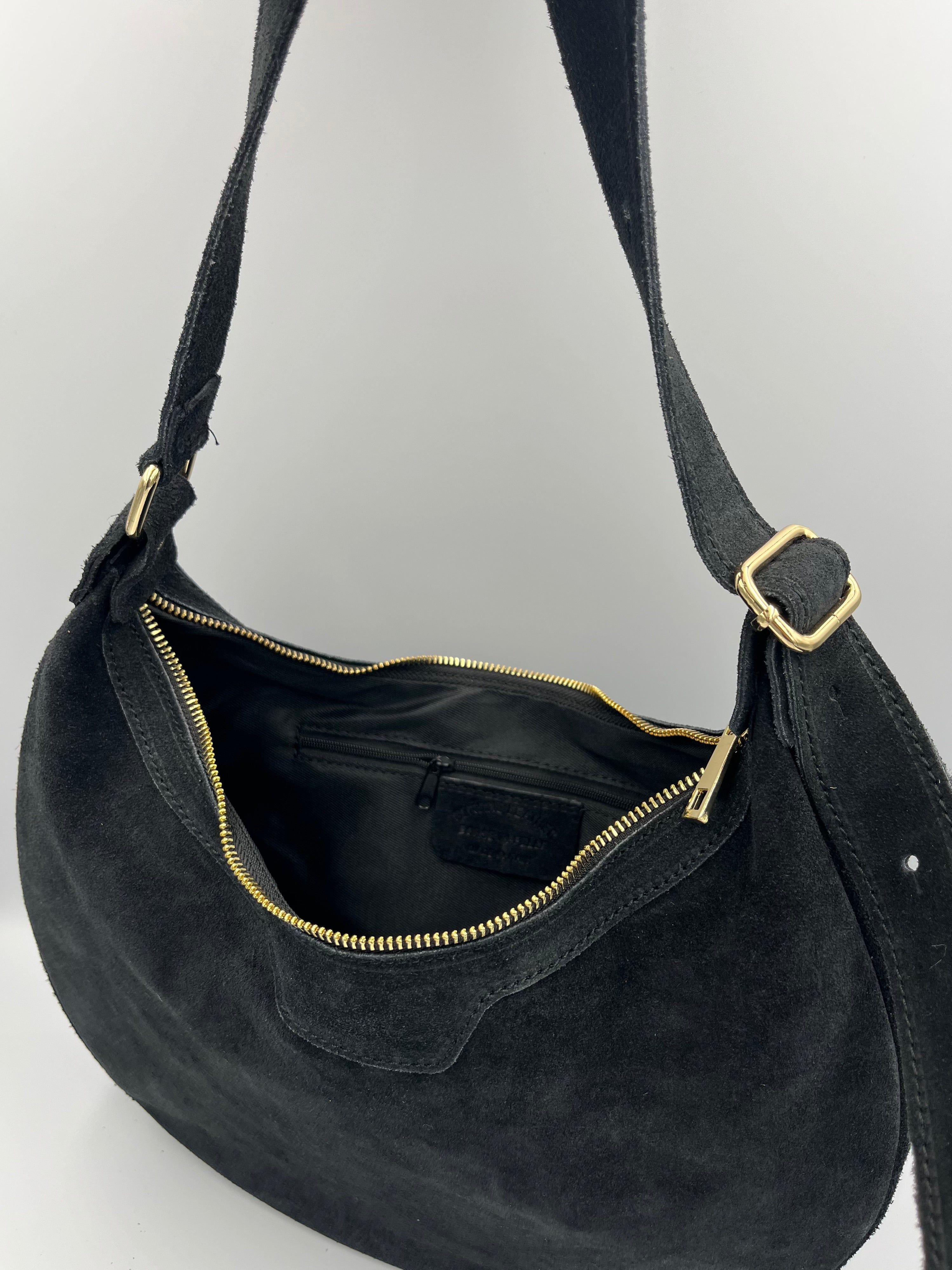 Jazz Bag – Suède Zwart - 100% echt leer